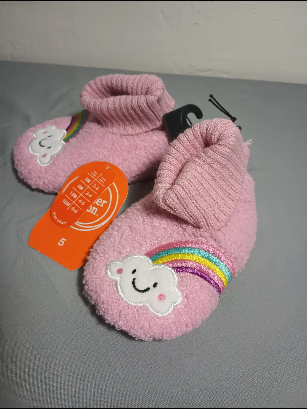 Wonder Nation Infant Rainbow Bootie Slippers